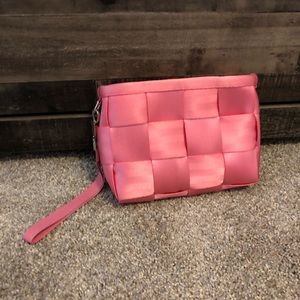 SOLD. Bubblegum pink Harvey’s clutch/wristlet